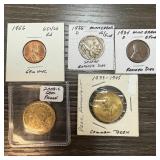 LOT OF MIXED COINS BUFFALO WHEAT SACAGAWEA+