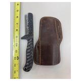 DAMASCUS STEEL FIXED BLADE KNIFE W SHEATH