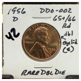 1956-D WHEAT PENNY CENT DDO-002 DOUBLE DIE