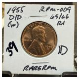 1955-D/D WHEAT PENNY CENT RPM-009
