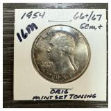 1954 WASHINGTON SILVER QUARTER