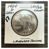 1964-D WASHINGTON SILVER QUARTER HIGH GRADE