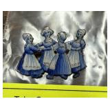 VINTAGE DUTCH ENAMELED BROOCH PIN