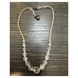 STERLING SILVER CLASPED CRYSTAL NECKLACE