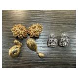 3 PAIRS OF NAMED JEWELRY MONET PREMIER ETC