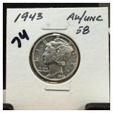 1943 MERCURY SILVER DIME