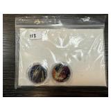 2PC COLORIZED SPACE HALF DOLLARS