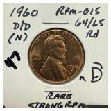 1960-D/D MEMORIAL PENNY CENT RPM-015 STRONG RPM