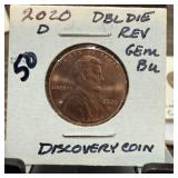 2020-D DOUBLE DIE REV GEM BU SHIELD CENT