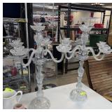 2PC LARGE CRYSTAL CANDLEABRAS GORGEOUS