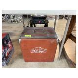 VINTAGE COCA COLA HANDLED ICE CHEST W OPENER