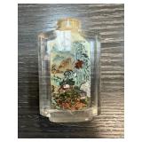 CHINESE REVERSE PAINTED SNUFF BOTTLE GLASS