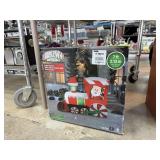 7FT AIRBLOWN INFLATABLE SANTA W TRAIN