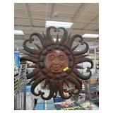 VERY LARGE METAL SUN WALL DECOR SIGN
