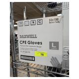 NEW BOX DAXWELL 10X100 CPE GLOVES SIZE LARGE