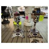 2PC CHINESE EXPORT CLOISONNE CANDLESTICKS