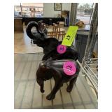 2PC CARVED WOOD ELEPHANTS