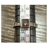 STERLING SILVER AMETHYST RING