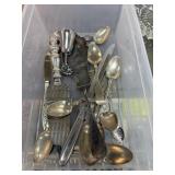 LOT OF MIXED PLATE / STERLING SILVER HANDLE