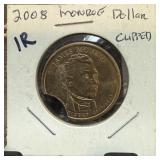2008 MONROE DOLLAR CLIPPED PLANCHET