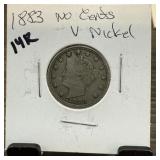 1883 LIBERTY V NICKEL NO CENTS