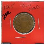 1865 2 CENTS TWO CENT PIECE
