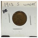 1913-S WHEAT PENNY CENT