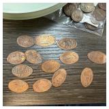 LOT OF 13 FLATTENED CENTS