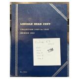 WHEAT PENNY CENT ALBUM 57 COINS W KEY DATES