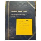 WHEAT MEMORIAL CENT ALBUM 66 COINS