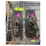 2PC VTG POSS ATQ CHINESE BRASS CABINET DECOR