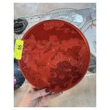 VINTAGE CHINESE CINNABAR GREAT WALL PLATE