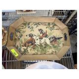 VINTAGE HAND PAINTED METAL SERVING TRAY