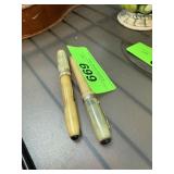 2PC VINTAGE FOUNTAIN PENS 14K GOLD NIBS