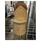 VTG CARVED WOOD SALT BOX