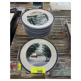 LOT OF WILLIAMS SONOMA PLATES NEW ENGLAND SCENES