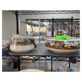 2PC ANTIQUE DICKENS WARE CENTERPIECE BOWL MORE