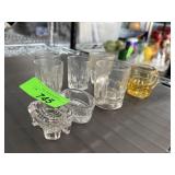 LOT OF CRYSTAL OPEN SALTS / SHOT GLASSES