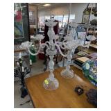 2PC LARGE CRYSTAL CANDLEABRAS