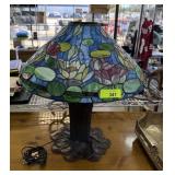 LARGE BRONZE ART NOUVEAU TABLE LAMP NOTE