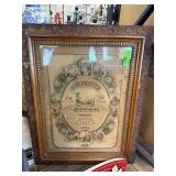 ANTIQUE LORDS PRAYER LITHO PRINT FRAMED