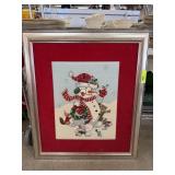 NICELY DONE FRAMED NEEDLEPOINT SNOWMAN