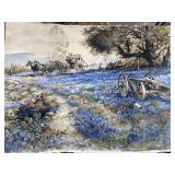 LARGE HAL SIMS WATERCOLOR ORIG LISTED ARTIST