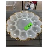 VINTAGE MILK GLASS EGG DISH