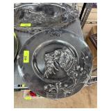 ANTIQUE PEWTER ART NOUVEAU TRAY RETRIEVER