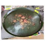 ANTIQUE HAND PAINTED TOLE METAL TRAY