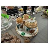 VTG JAPANESE LUSTER WARE CONDIMENT SET