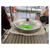 VINTAGE ALUMINUM CASSEROLE DISH W LID