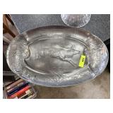 ANTIQUE KAYSERZINN PEWTER STAG SERVING TRAY