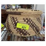 VTG HANDMADE COILED LIDDED BASKET